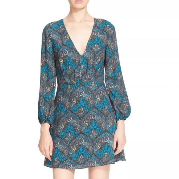 Alice + Olivia Cary Mini Dress in Ornate Multi size 12 - Picture 2 of 12